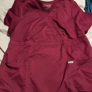 Burgundy Scrub Top